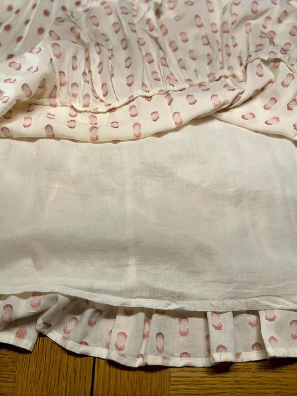 Off white adjustable Strap Polka Dot Tiered Maxi Dress - Pink Dots - Picture 8 of 11